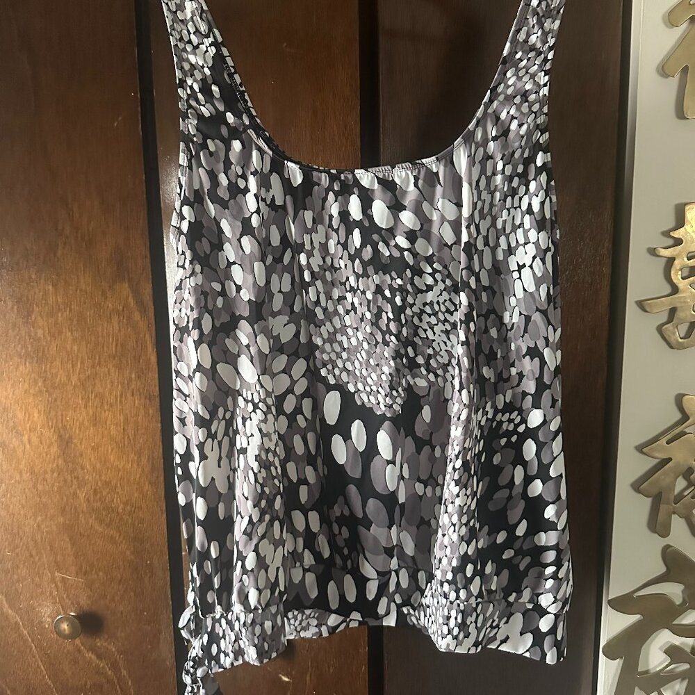 Side Tie Blouson Tankini Top - Dew Drop